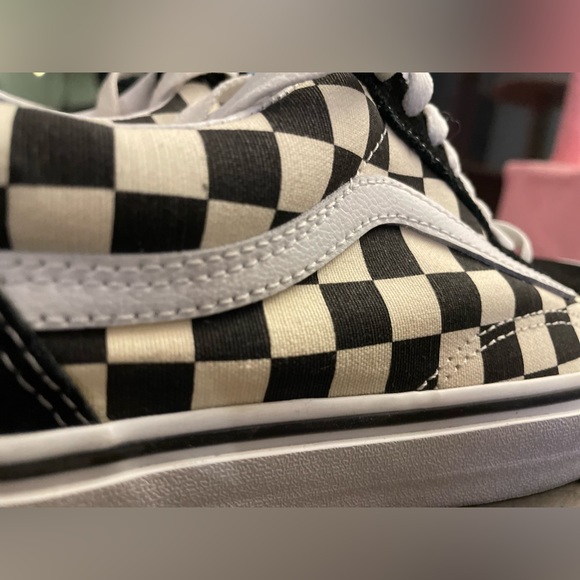 Vans Old Skool Trainers Primary Checkered Black/White Size 7 - Picture 5 of 16